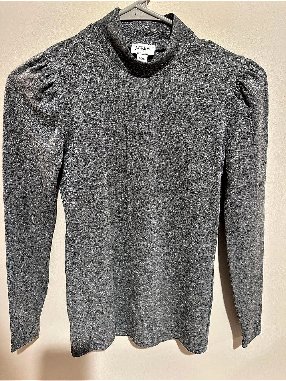 J.Crew Metallic mockneck sweater Gray Long Sleeve Top